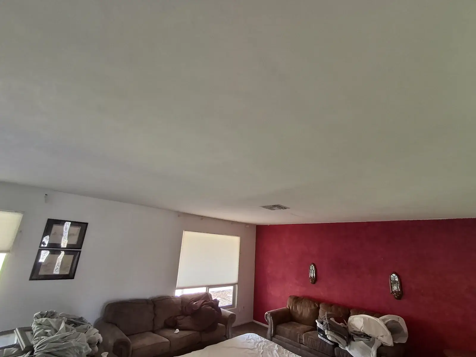 Living room after ceiling refinish