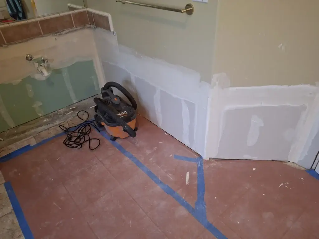 New drywall hung and mudded