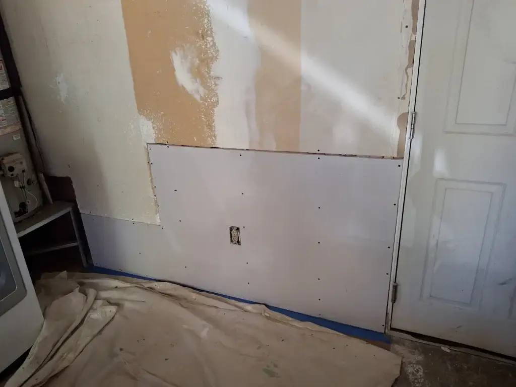 New panel on garage wall