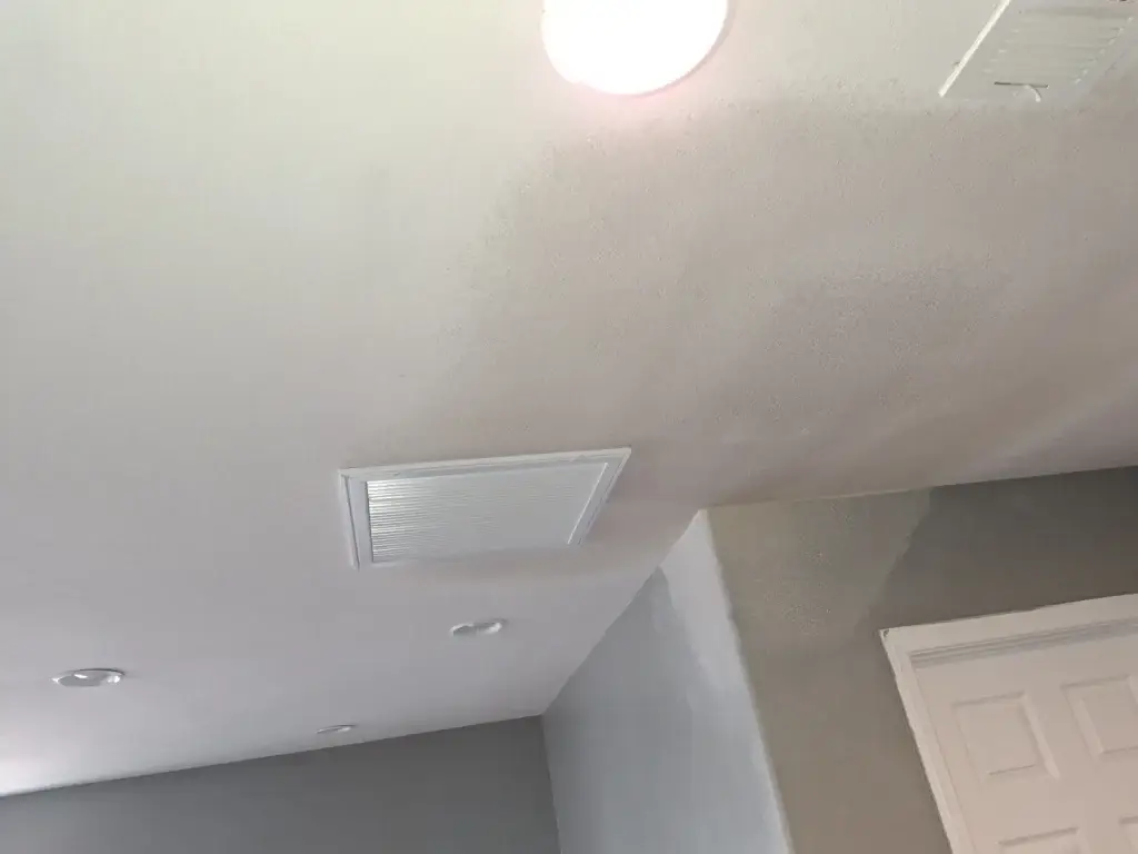 Repaired ceiling after foot-through